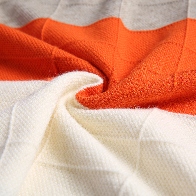 V-neck color matching youth sweater