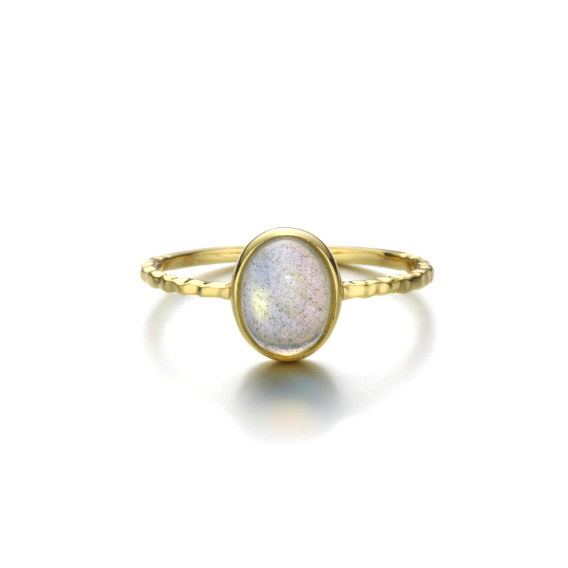 Simple personality Labradorite ring female