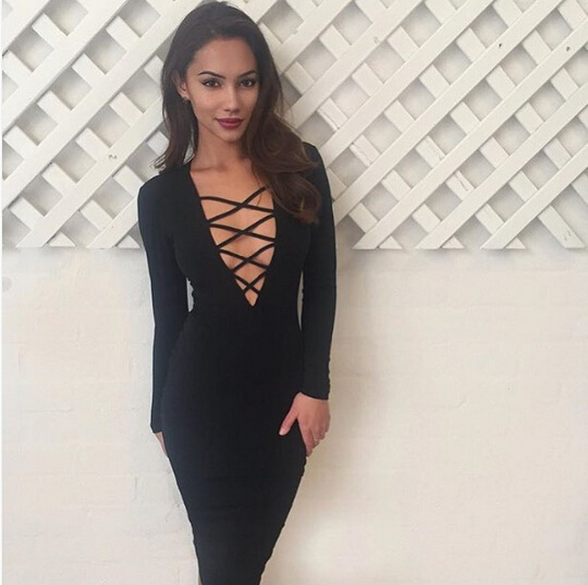 Women's tight-fitting tight dress