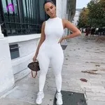 Sleeveless fitness sports jumpsuit women White - Shop at LoveMi