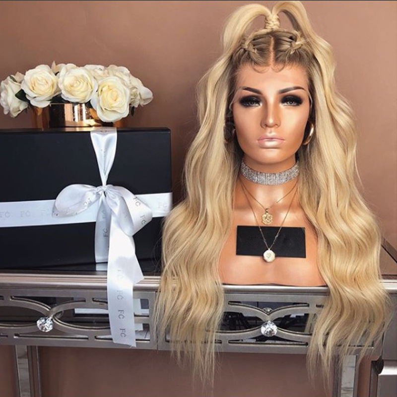 Chemical fiber long roll light golden hair wig Light Gold - Shop at LoveMi