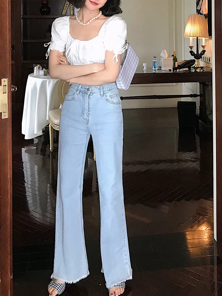 Loose high-rise jeans - Blue