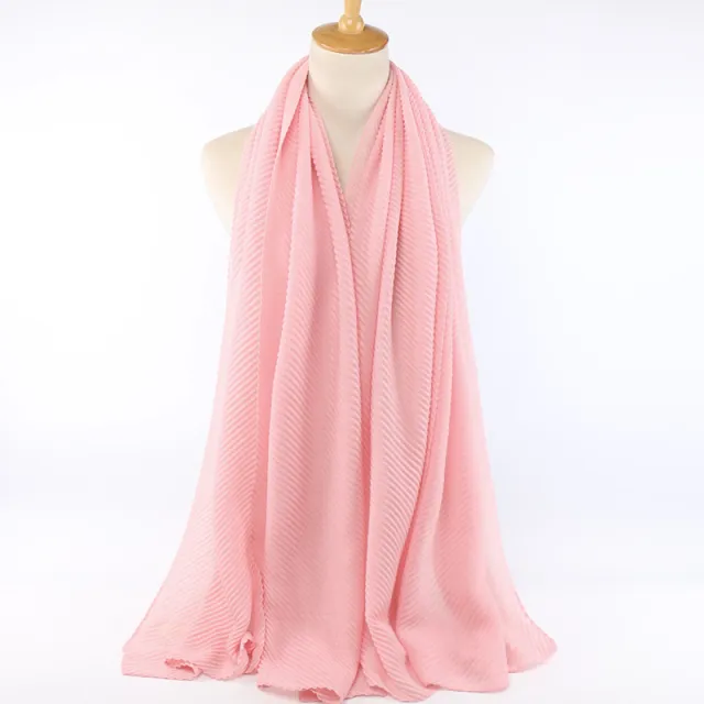 Pleated cotton women's scarf Pink - Shop at LoveMi