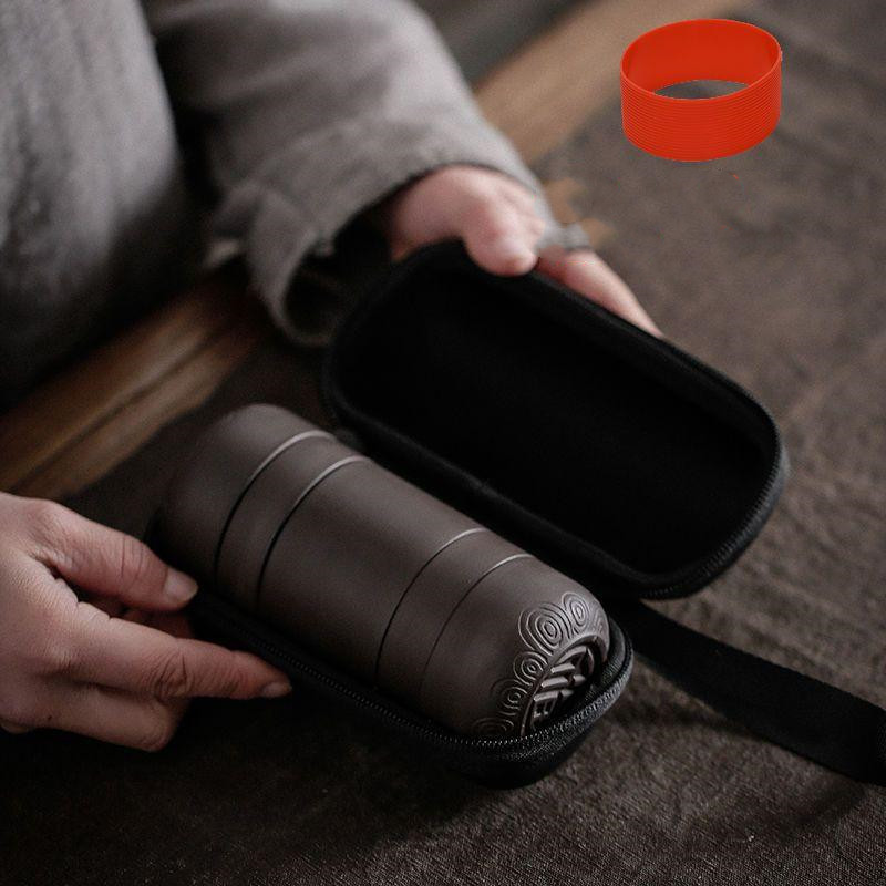 Tea set set purple sand concentric cup portable teapot