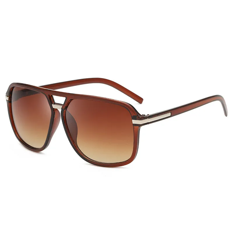 Retro square frame sunglasses - Coffee