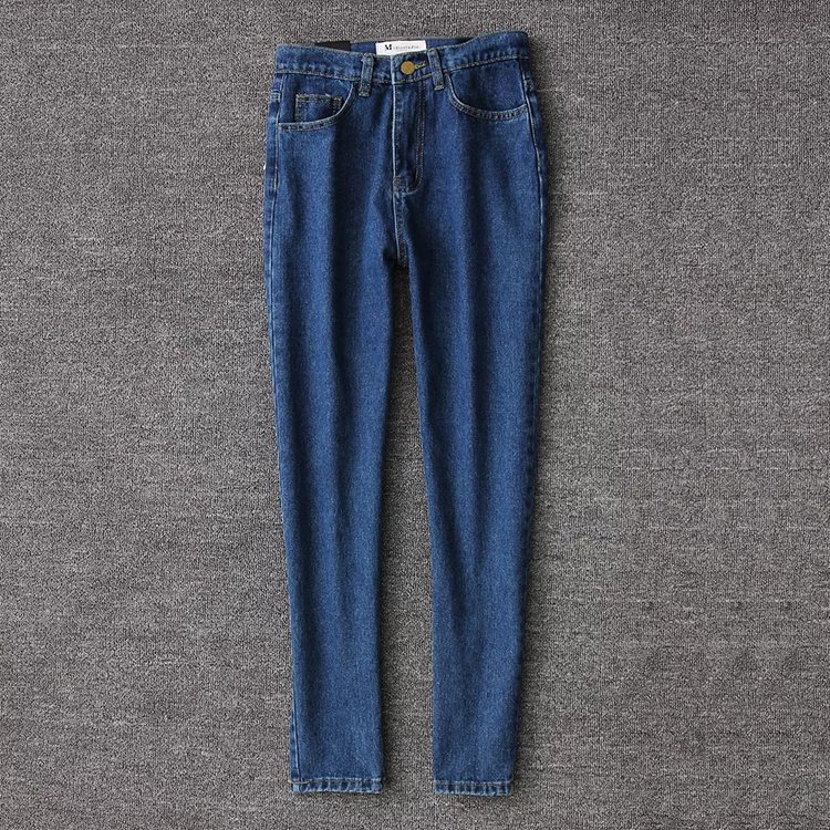 Vintage Women Boyfriend Women's Jeans Mom High Waist Jeans Blue Casual Pencil Korean Pants Street Jeans Blue - Shop at LoveMi