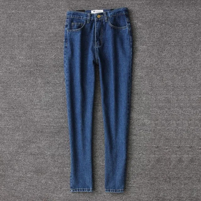 Vintage Women Boyfriend Women's Jeans Mom High Waist Jeans Blue Casual Pencil Korean Pants Street Jeans Dark Blue - Shop at LoveMi