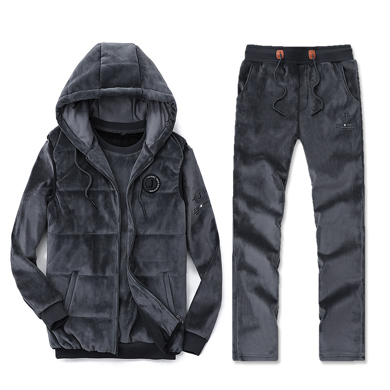 Gold velvet sweater suit