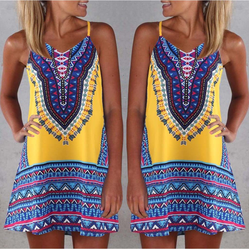 Digital printed suspender dress skirt