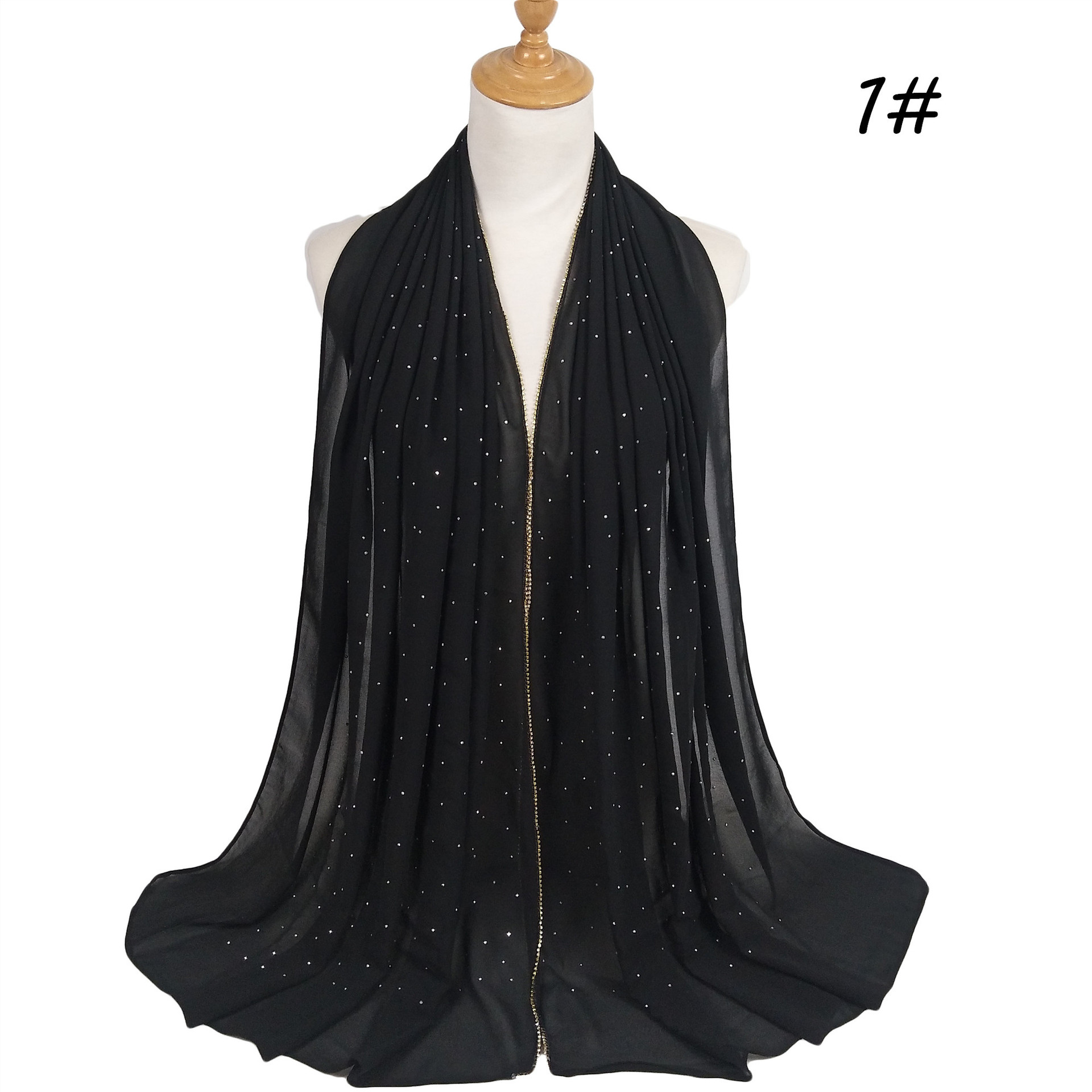 Chain Pearl Chiffon Hui Hood
