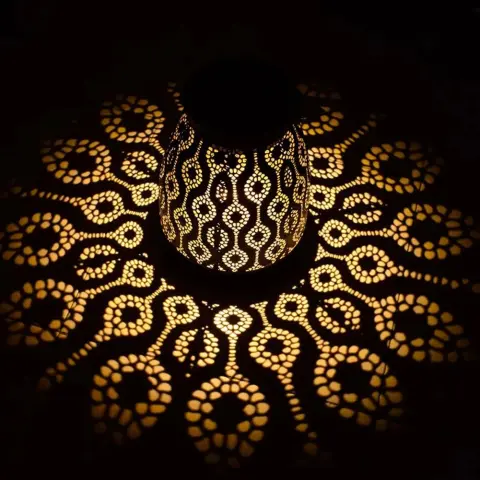 Solar Waterproof Ironwork Hollow Hanging Light