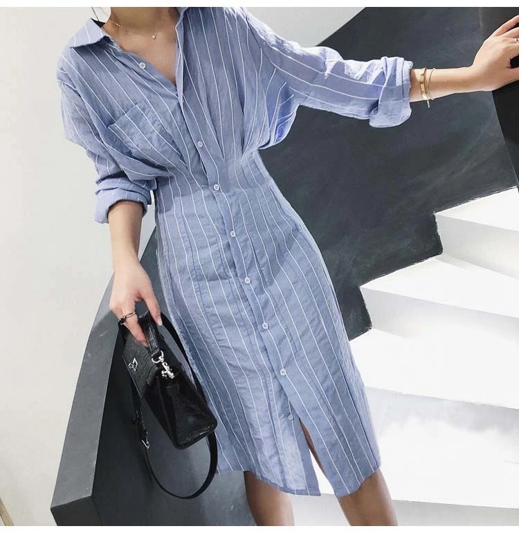 Striped frosty minimalist long sleeve shirt