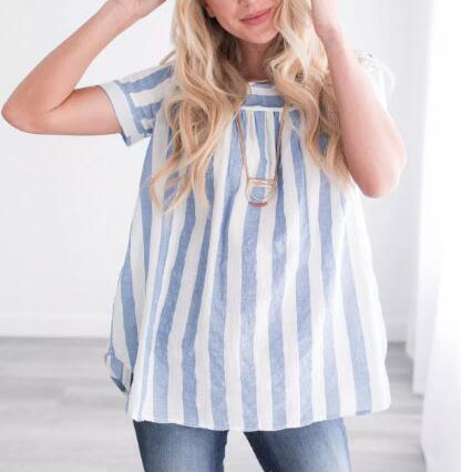 Striped short sleeve shirt