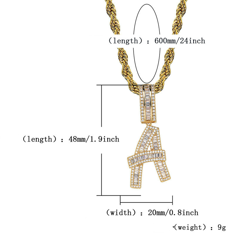 26 English T square letter Pendant