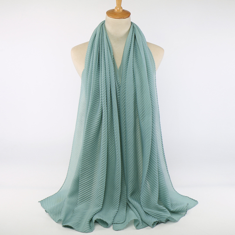 Pleated cotton women's scarf