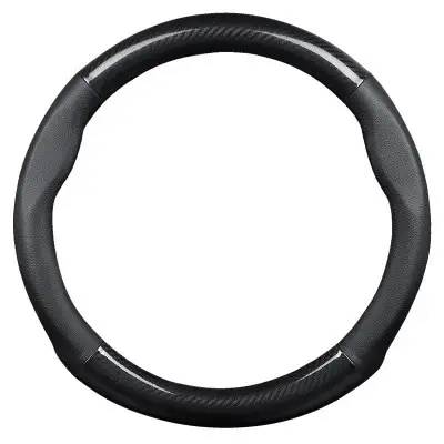Leather carbon fiber steering wheel cover
