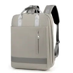 Business shoulder computer bag with external charging port - Grey - View 1