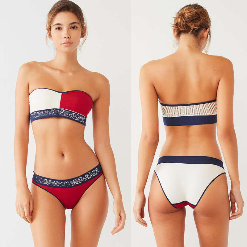 Tube top split bikini