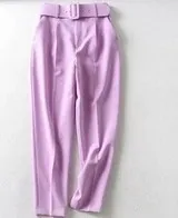Women's solid color high waist trousers Lilac - Shop at LoveMi
