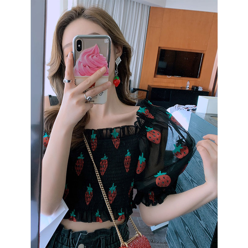 Short sleeve embroidered shirt