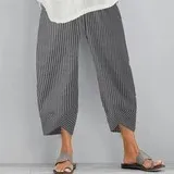 Solid Women's Simple Loose Casual Capris Pants Summer Spring White - Shop at LoveMi