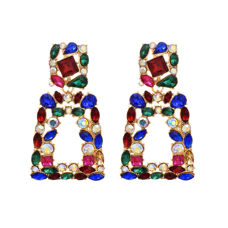 Temperament hollow diamond earrings
