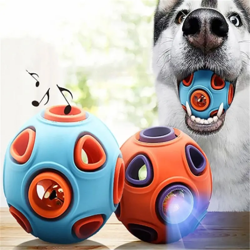 Funny Interactive LED Light and Sound Chewing Ball Dog