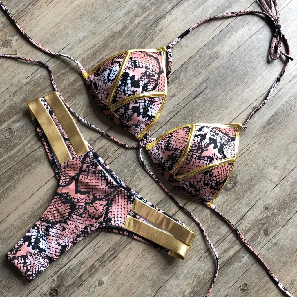 Bronzing bikini - Snakeskin Print-M