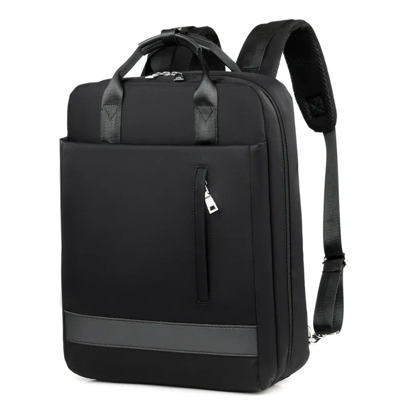 Business shoulder computer bag with external charging port - Black