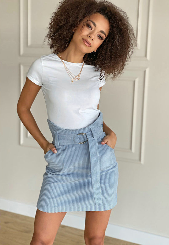 Casual slip pocket hip A-line skirt