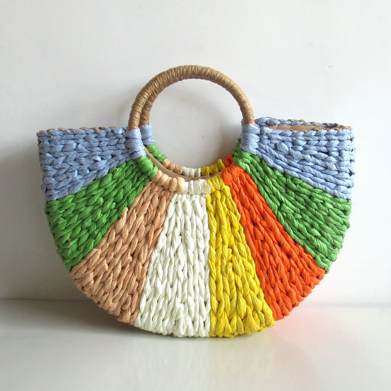 Mixed color woven bag