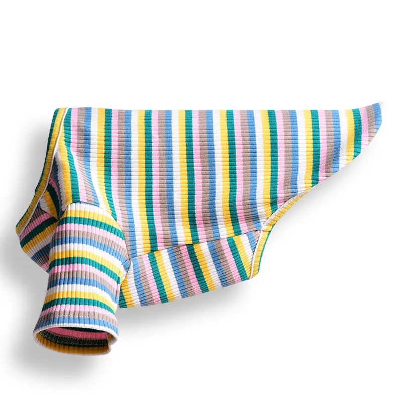 Summer Thin Cotton Breathable Striped T-shirt For Dogs And Cats