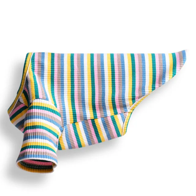 Summer Thin Cotton Breathable Striped T shirt For Dogs And Cats Green - Shop at LoveMi
