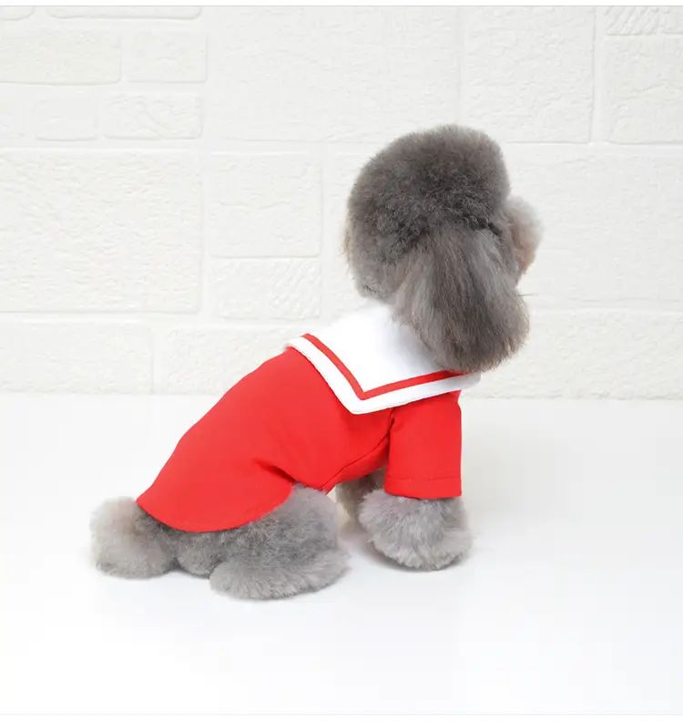 Sailor suit pet clothes