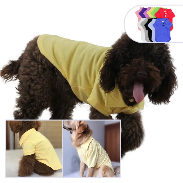 Pet clothing polo shirt Yellow - Shop at LoveMi