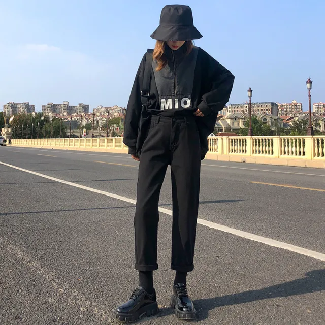 Jeans women wide leg pants women pants Black - Shop at LoveMi