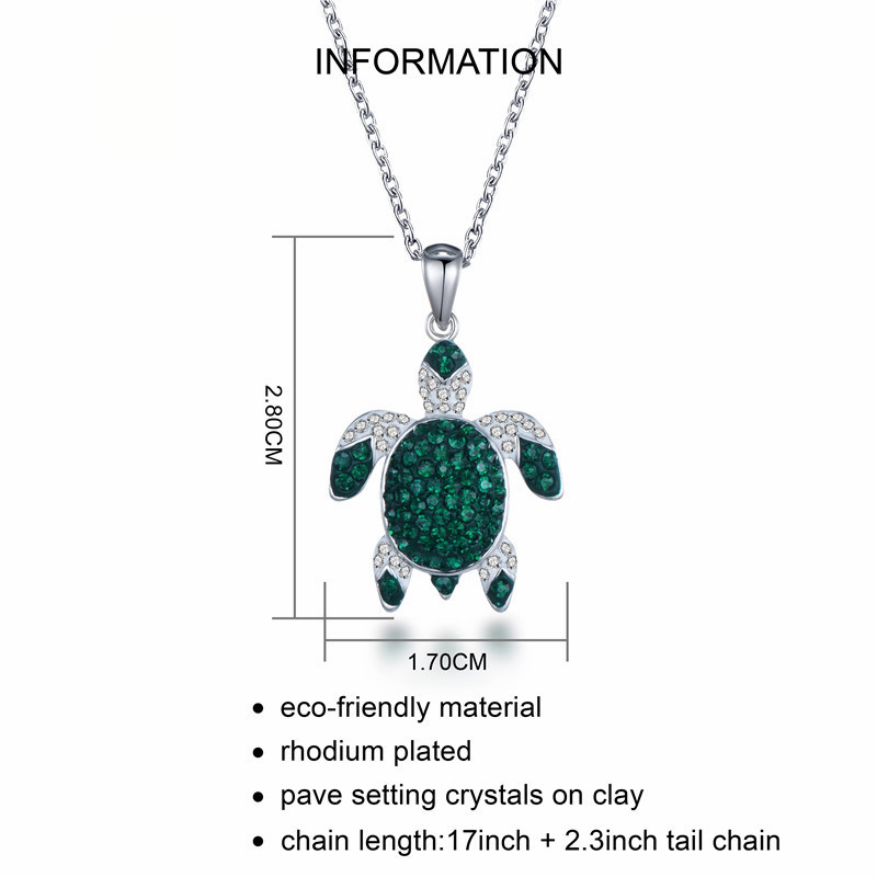 Personalized green turtle Earrings Necklace