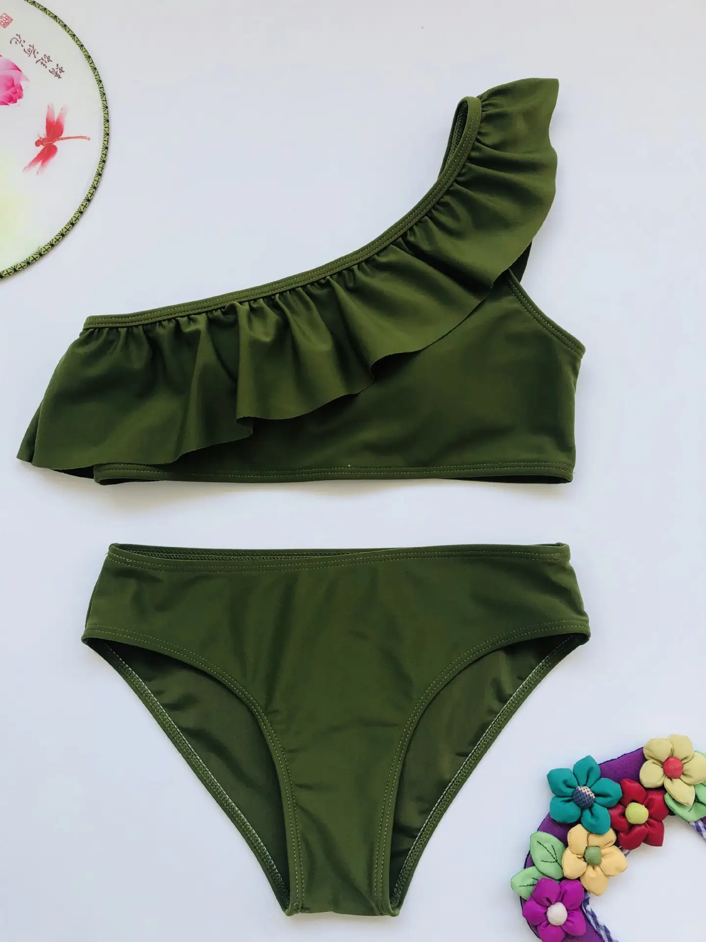 Women's one-shoulder split swimsuit