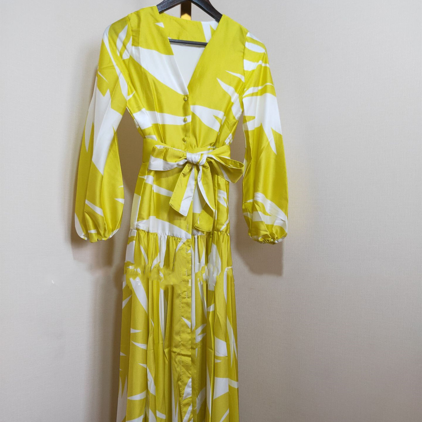 Women's printed lantern sleeve maxi skirt