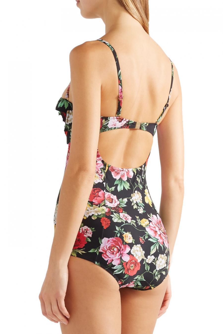Retro printed one-piece swimsuit