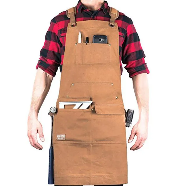 Canvas wet wax apron Brown - Shop at LoveMi