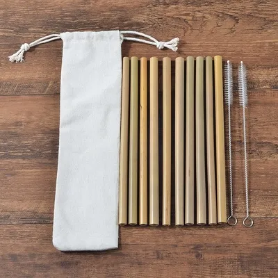 Eco-Friendly Bamboo Toothbrush Sets - 10 Pcs Straws