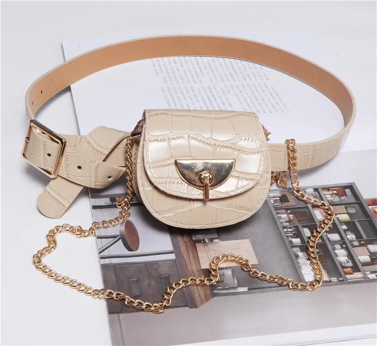 Detachable belt and chain pouch - Beige