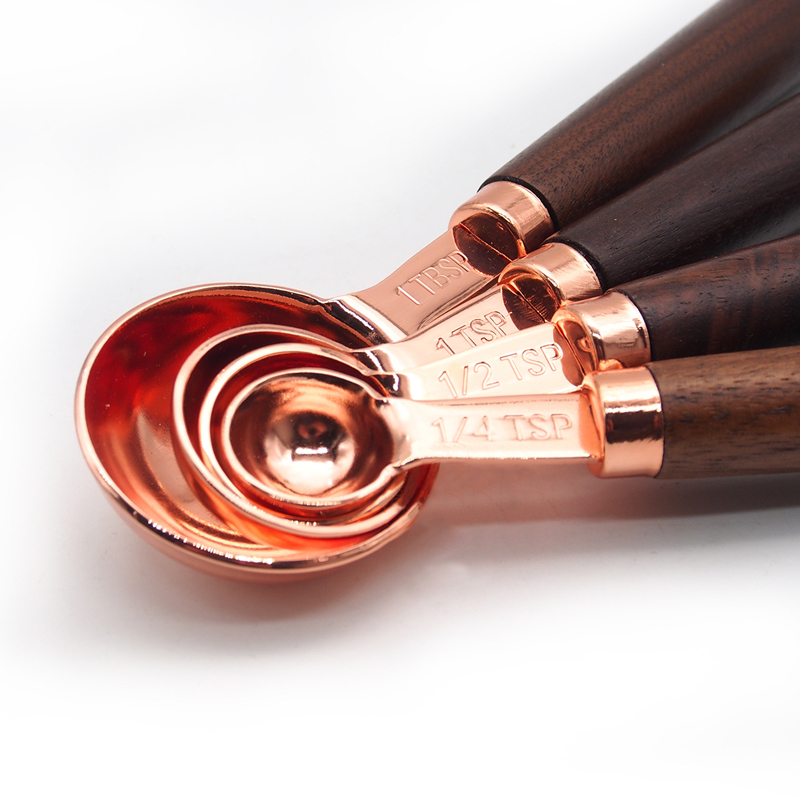 4-piece stainless steel rose gold coffee spoon