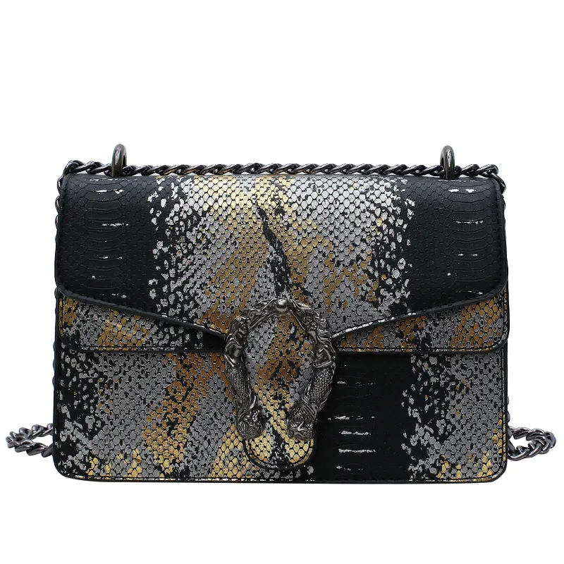 Snake cross shoulder bag - Black