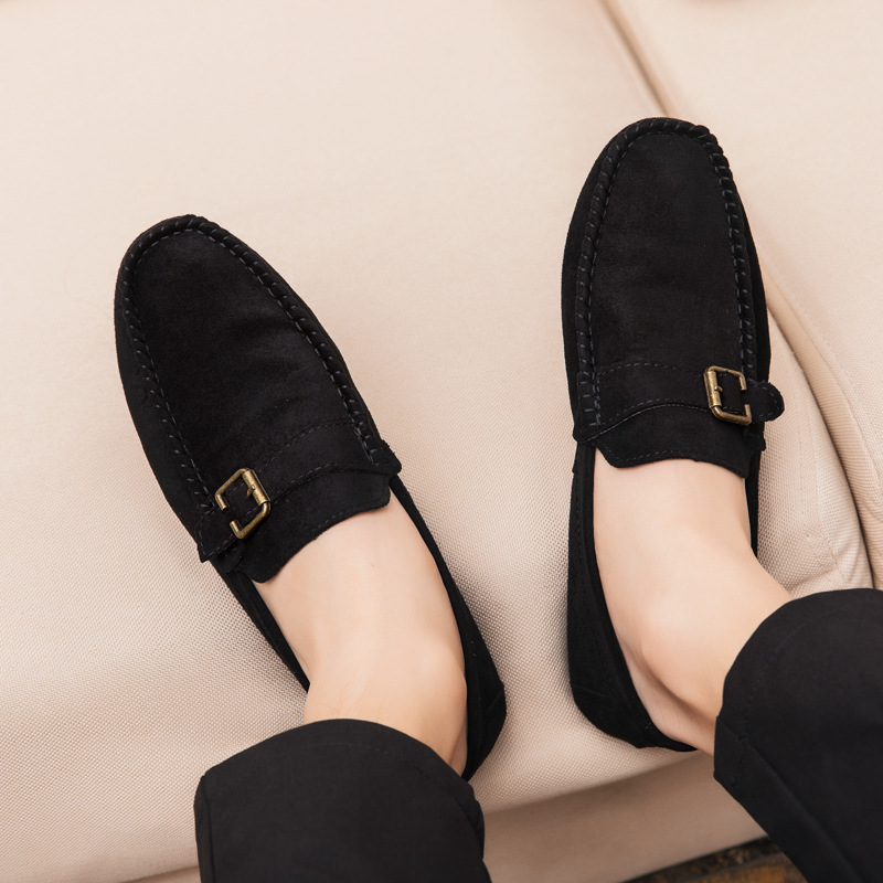 Suede beanie shoes (Black-41)