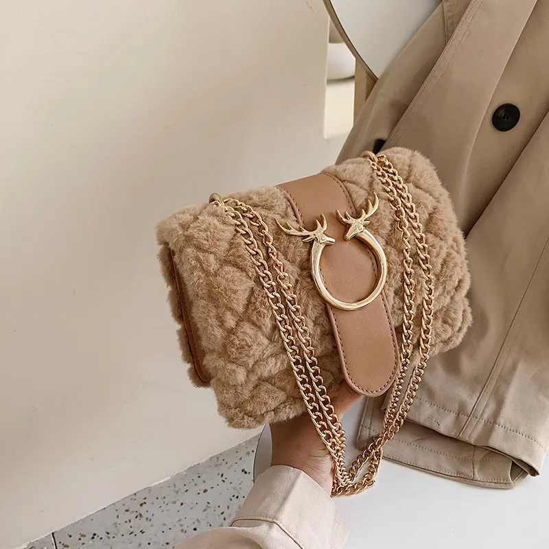 Women's diagonal shoulder bag - Khaki