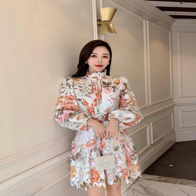 Embroidered long sleeve dress