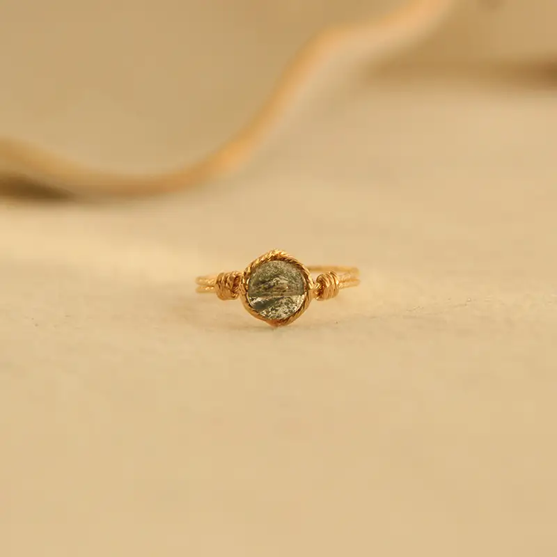 Natural green ghost twist ring