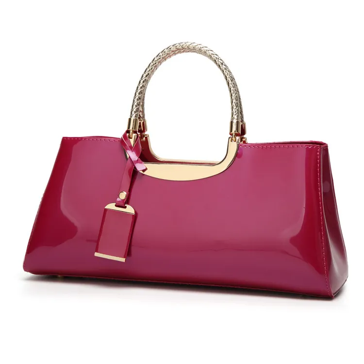 Women's patent leather bag - Rose